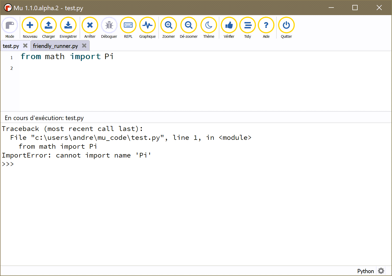 Mu running test_problem