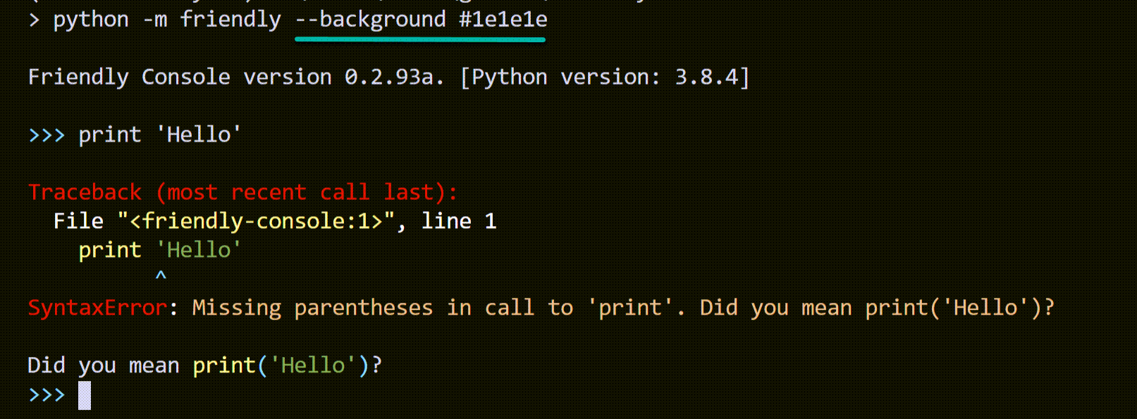 Screen capture showing VS code terminal with custom background